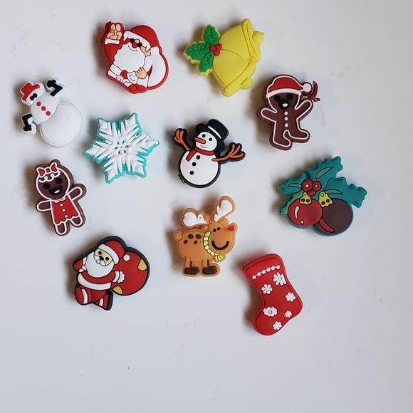 Christmas charms rubber clog shoe clip for kids bundle of 15 - Picture 3 of 3